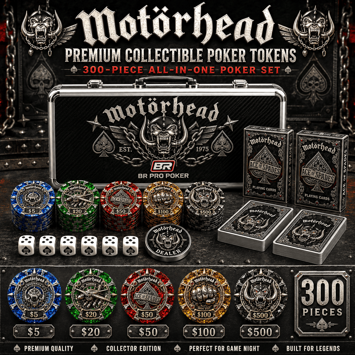 Premium MTH Collectible Poker Tokens Set LNTH