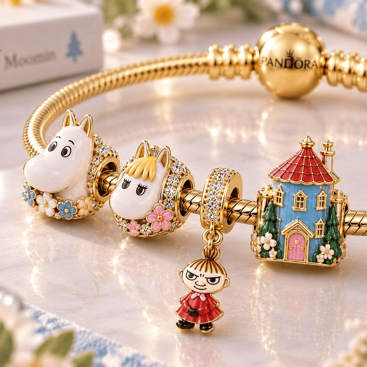 MOOM Gold Charm Bracelet Set VTH