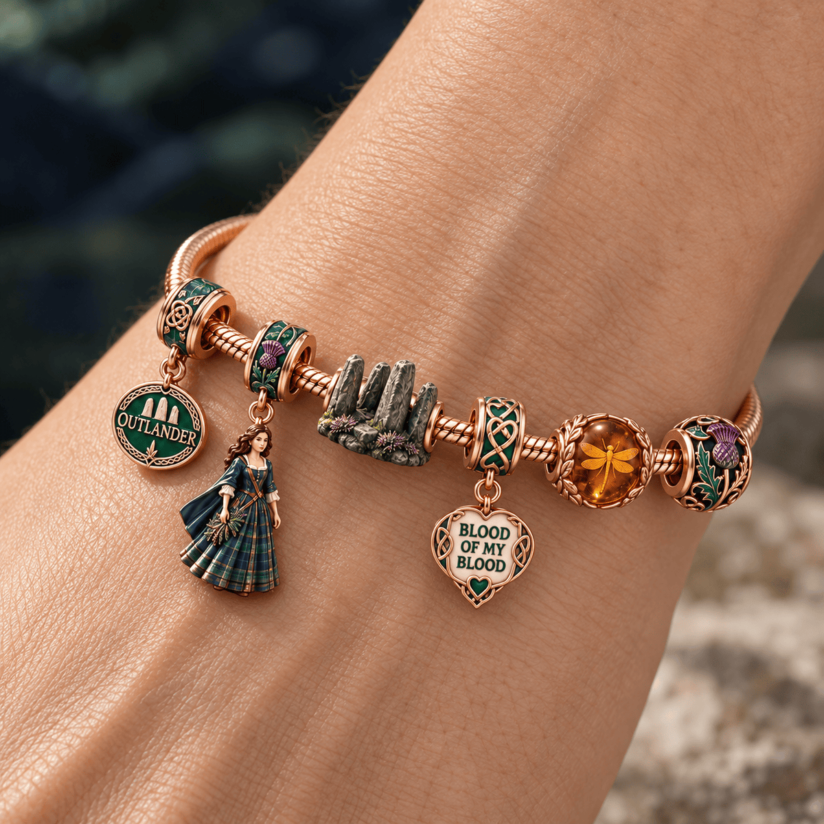OLD Rose Gold Charm Bracelet Set HQH