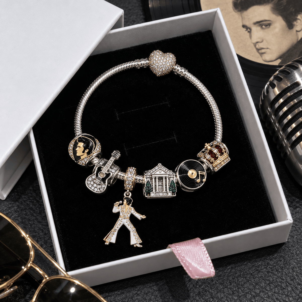 ELV Silver Charm Bracelet Set VTH
