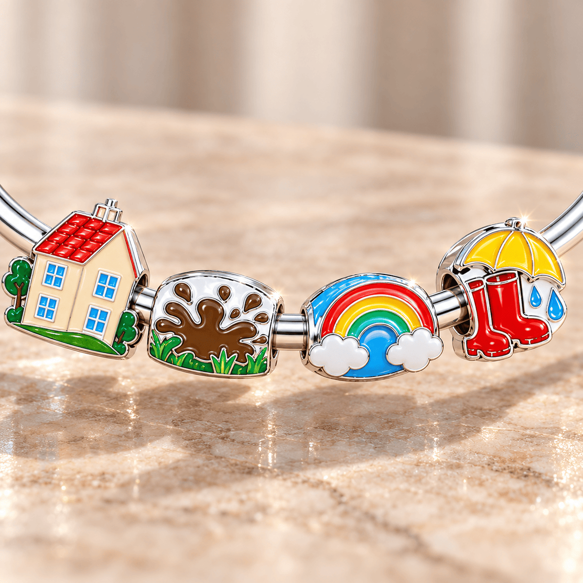 PPPG Silver Charm Bracelet Set TMH